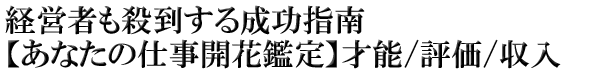 経営者も殺到する成功指南【あなたの仕事開花鑑定】才能/評価/収入